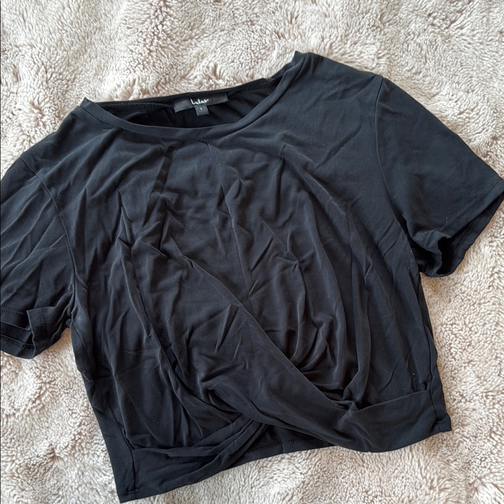 Black Twist Front Top